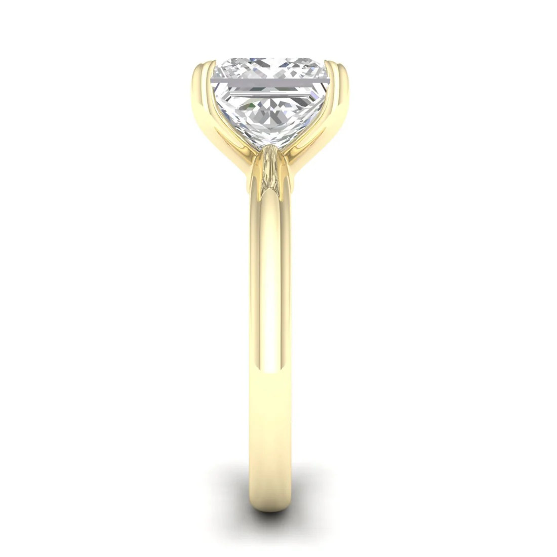 4 Ct Princess Cut Lab Grown Diamond Solitaire Engagement Ring
