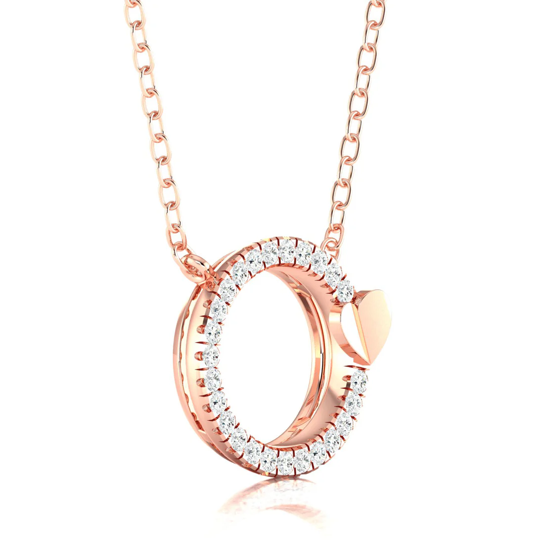 0.13 CTW Lab Grown Diamond Circle Heart Pendant