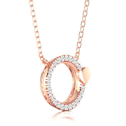 0.13 CTW Lab Grown Diamond Circle Heart Pendant