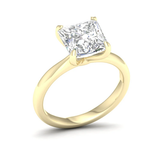 4 Ct Princess Cut Lab Grown Diamond Solitaire Engagement Ring