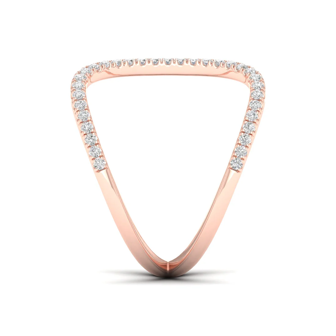 0.30Ctw Lab Grown Diamond Curved Open Wedding Band