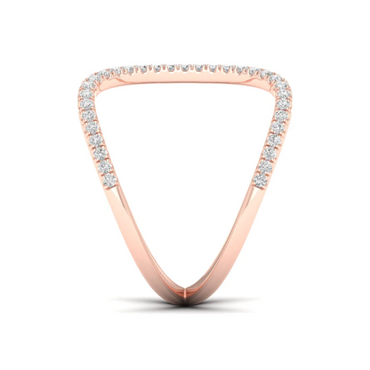 0.30Ctw Lab Grown Diamond Curved Open Wedding Band