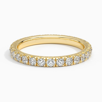 Round Cut Lab Grown Diamond 10K White Gold Wedding Band