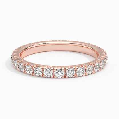 Round Cut Lab Grown Diamond 10K White Gold Wedding Band