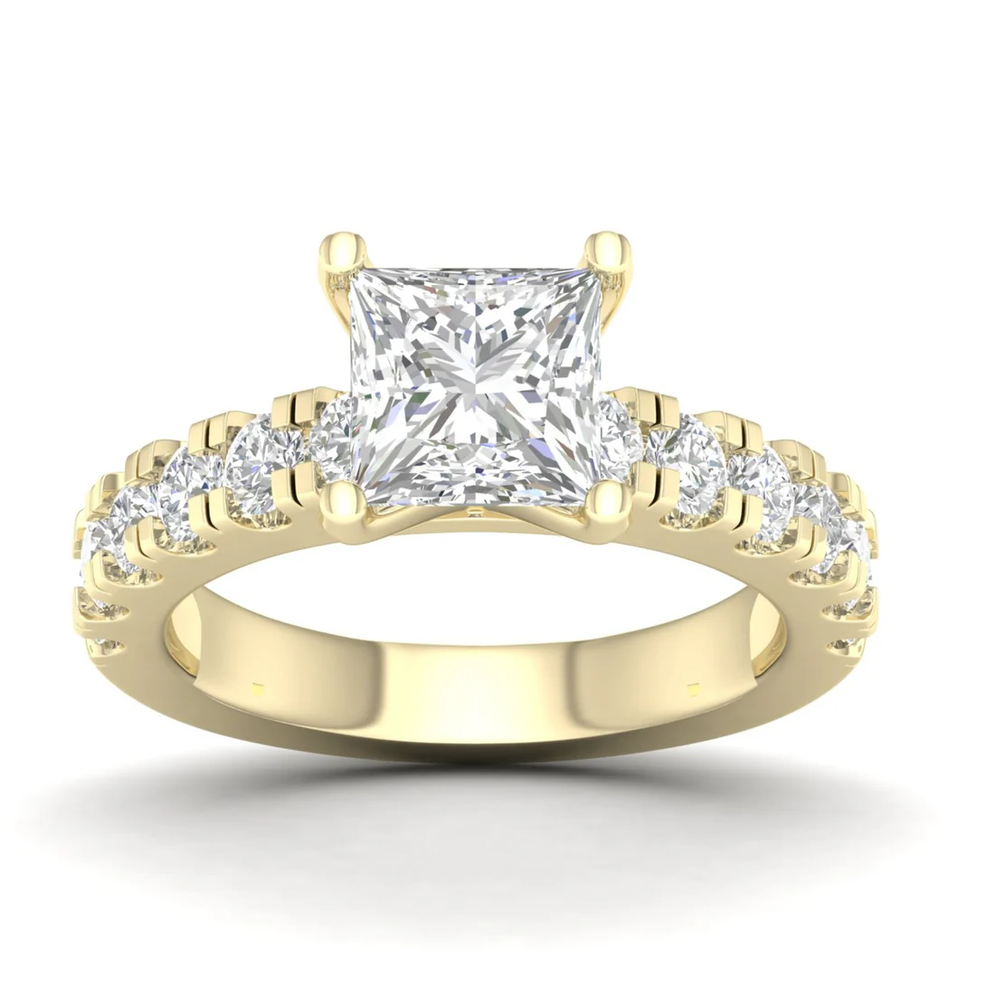 3 CTW Princess Cut Lab Grown Diamond Engagement Ring