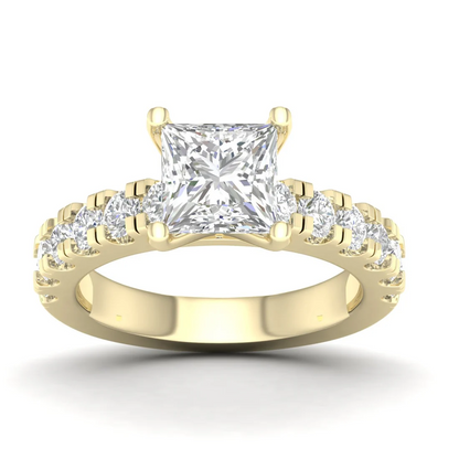 3 CTW Princess Cut Lab Grown Diamond Engagement Ring