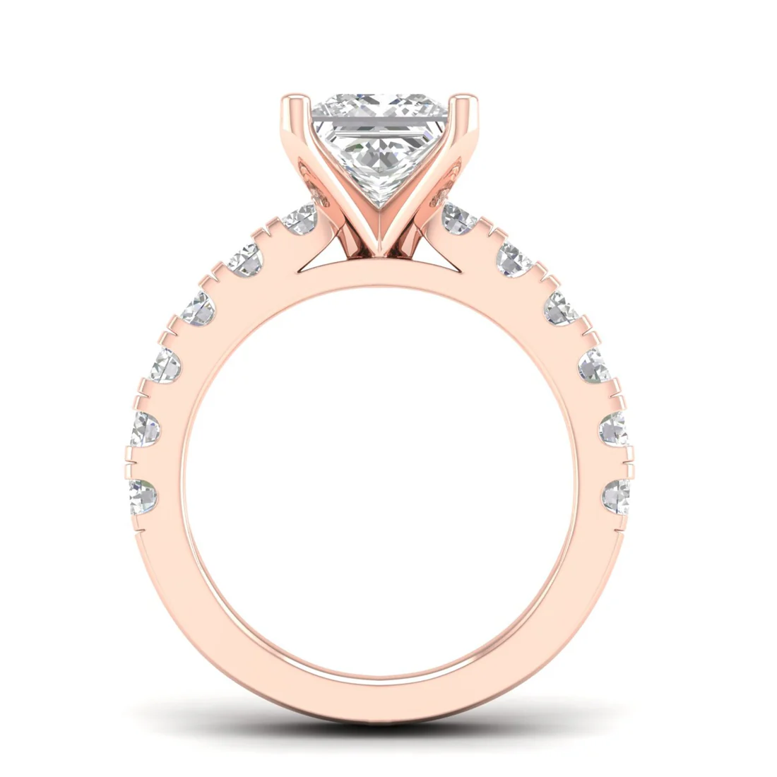 3 CTW Princess Cut Lab Grown Diamond Engagement Ring