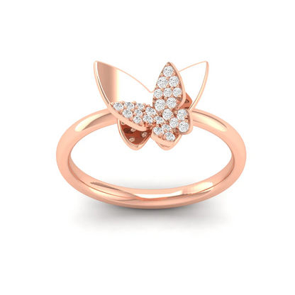 0.18Ctw Lab Grown Diamond Butterfly Engagement Ring