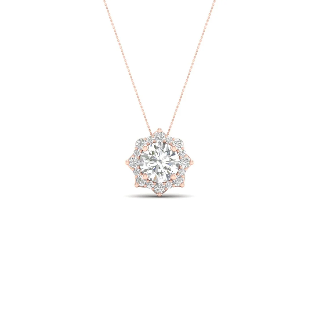 1 CTW Lab Grown Diamond Floral Pendant