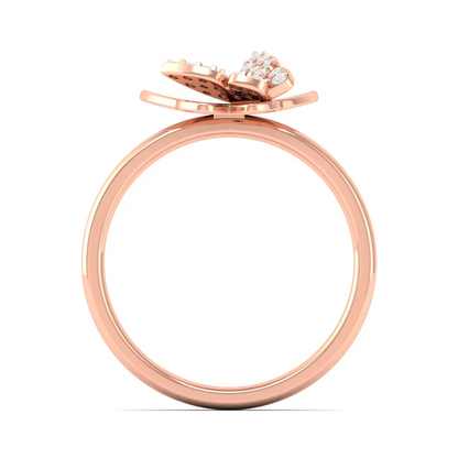 0.18Ctw Lab Grown Diamond Butterfly Engagement Ring