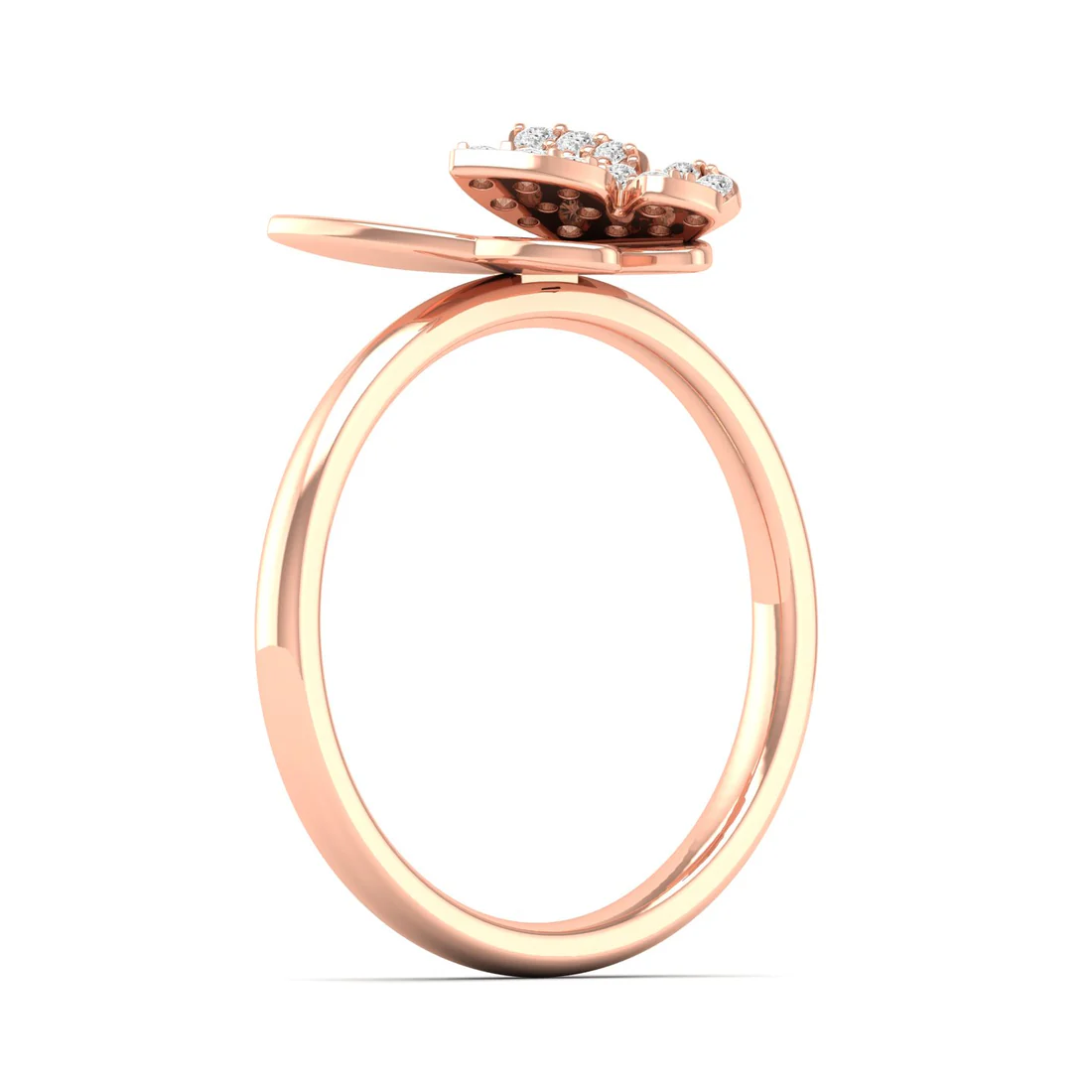 0.18Ctw Lab Grown Diamond Butterfly Engagement Ring