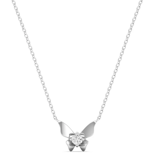 0.16CTW Lab Grown Single Diamond Butterfly Pendant
