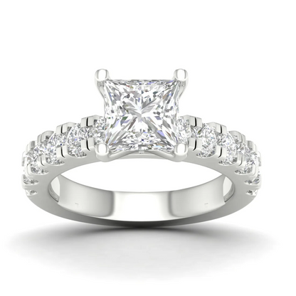 3 CTW Princess Cut Lab Grown Diamond Engagement Ring