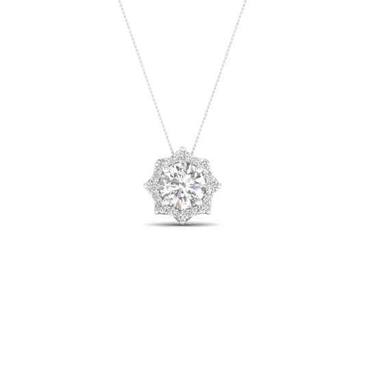 1 CTW Lab Grown Diamond Floral Pendant