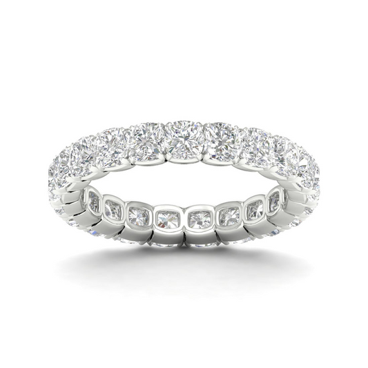 3 CTW Cushion Eternity Lab Grown Diamond Wedding Band