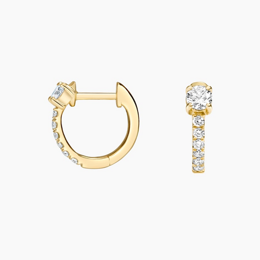 1.3 CT Lab Grown Diamond Huggie Earrings
