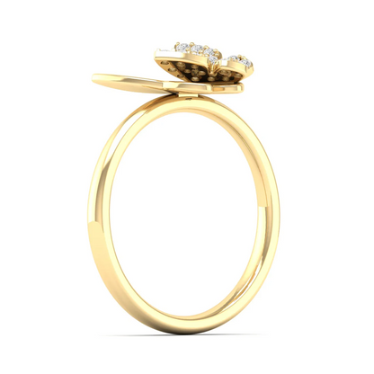 0.18Ctw Lab Grown Diamond Butterfly Engagement Ring