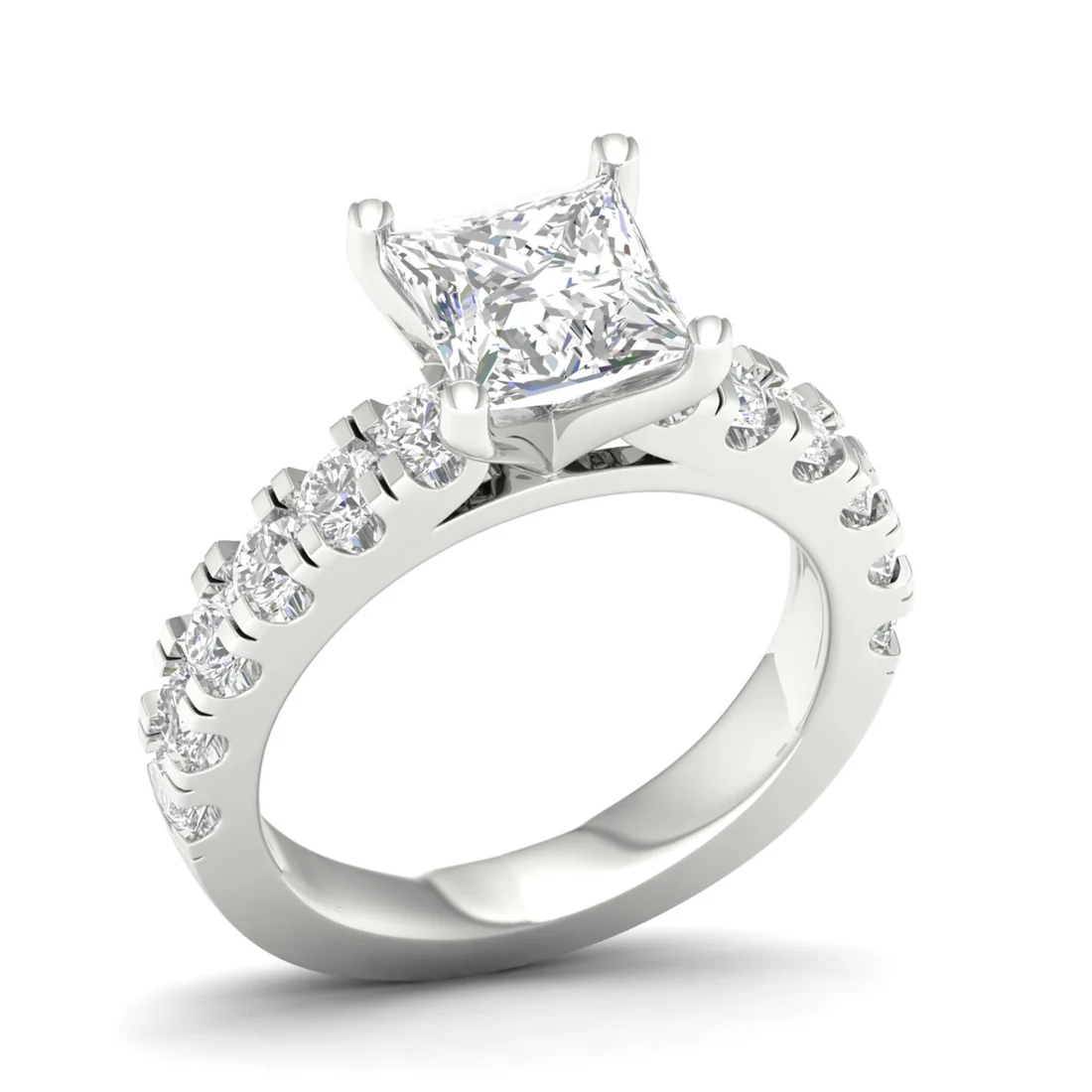 3 CTW Princess Cut Lab Grown Diamond Engagement Ring