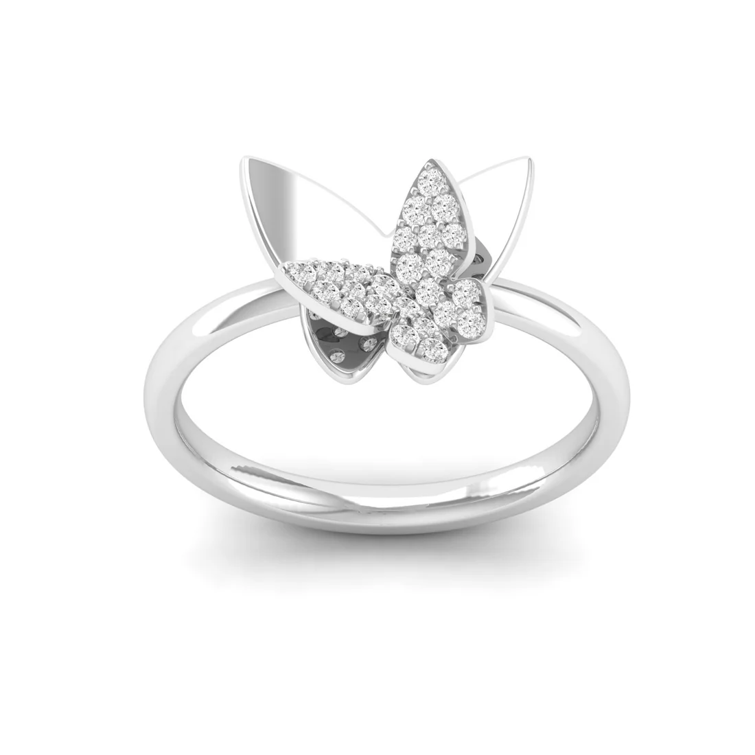 0.18Ctw Lab Grown Diamond Butterfly Engagement Ring