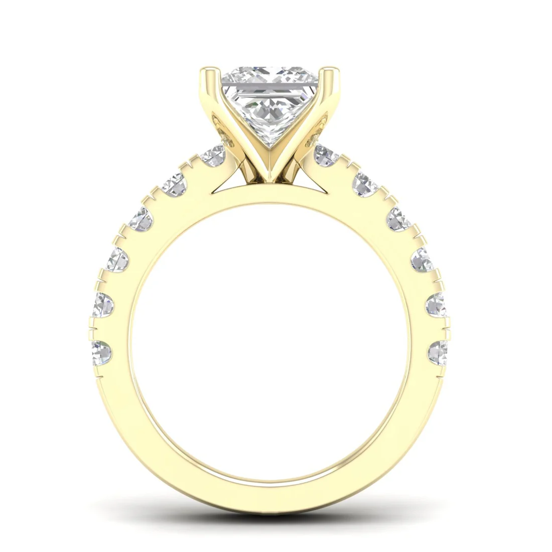 3 CTW Princess Cut Lab Grown Diamond Engagement Ring