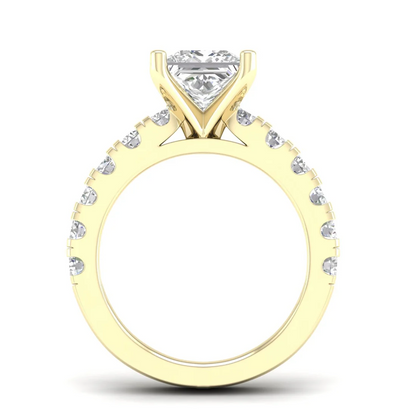 3 CTW Princess Cut Lab Grown Diamond Engagement Ring