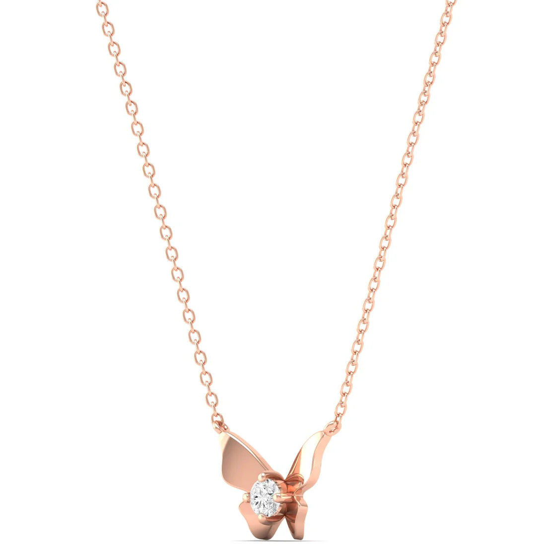 0.16CTW Lab Grown Single Diamond Butterfly Pendant
