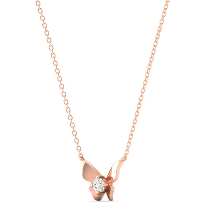 0.16CTW Lab Grown Single Diamond Butterfly Pendant