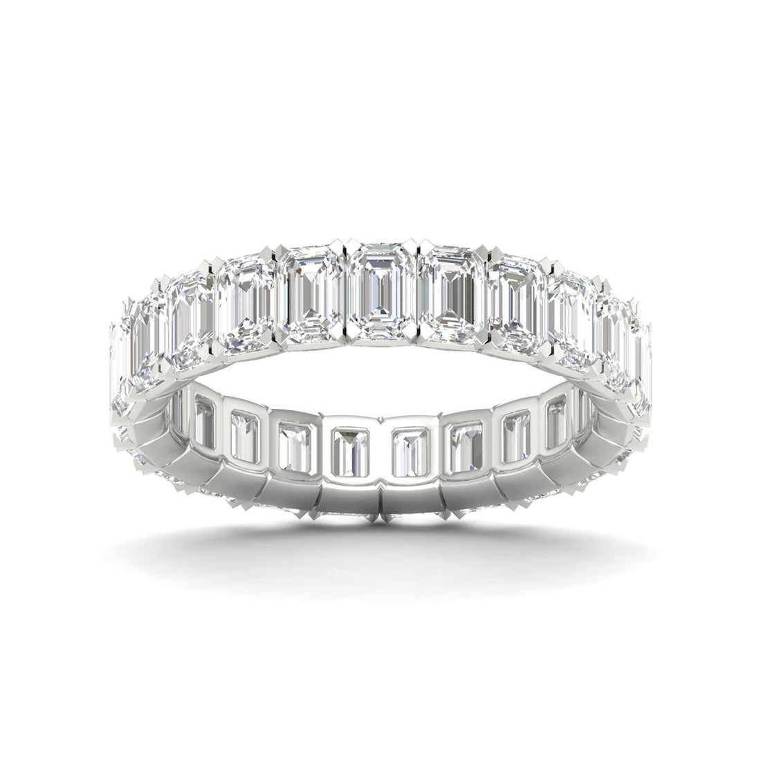 4 CTW Emerald Eternity Lab Grown Diamond Wedding Band