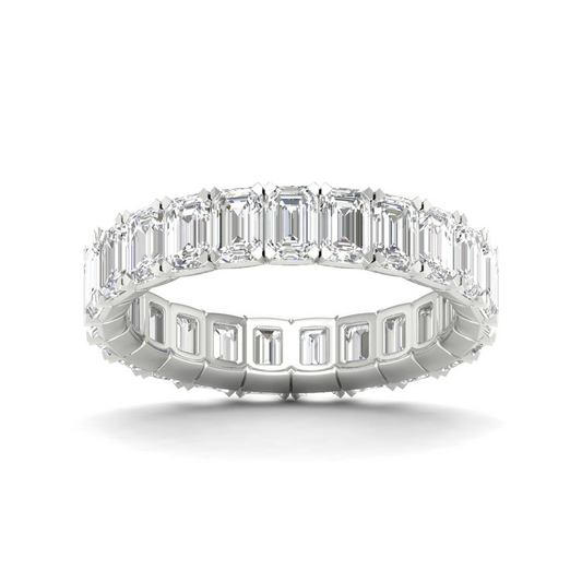 4 CTW Emerald Eternity Lab Grown Diamond Wedding Band