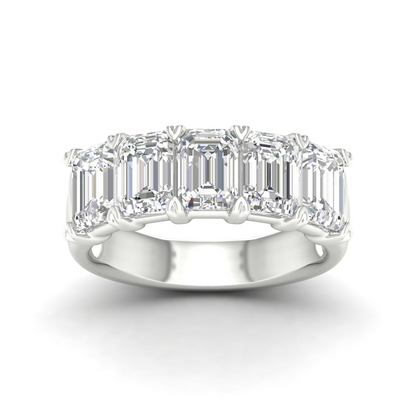 4 CTW Five Stone Emerald Lab Grown Diamond Anniversary Band
