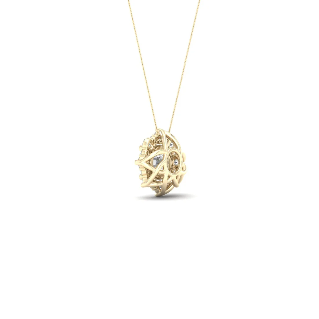1 CTW Lab Grown Diamond Floral Pendant
