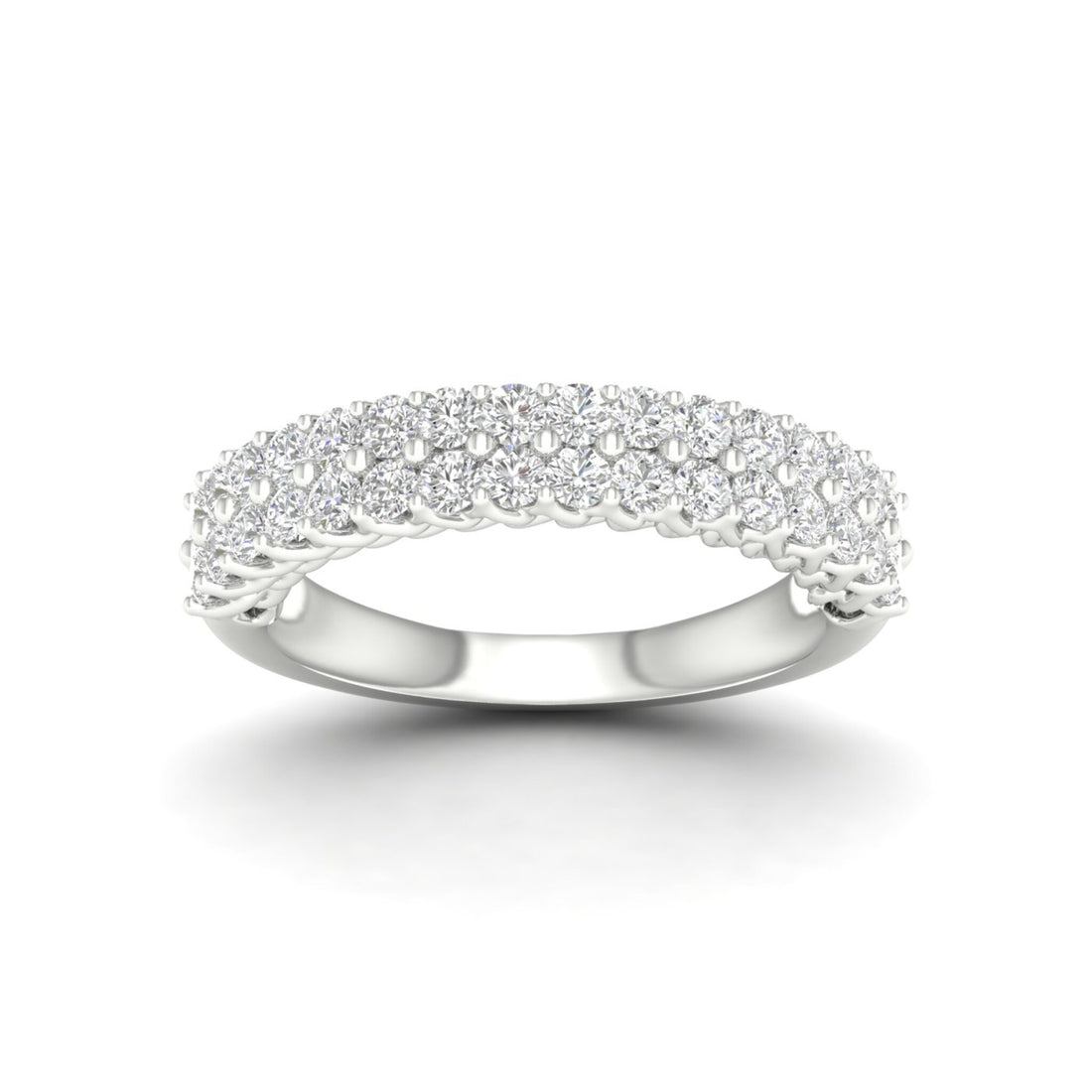 1 CTW Entwine Double Row 18KT Gold Lab Grown Diamond Wedding Band