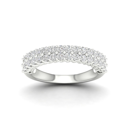 1 CTW Entwine Double Row 18KT Gold Lab Grown Diamond Wedding Band