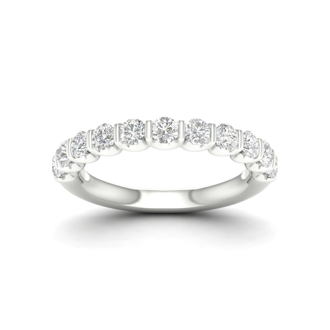 1 CTW Scalloped Channel Set Lab Grown Diamond Anniversary Band