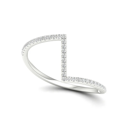 0.18Ctw Lab grown Diamond Z Shape Wedding Band