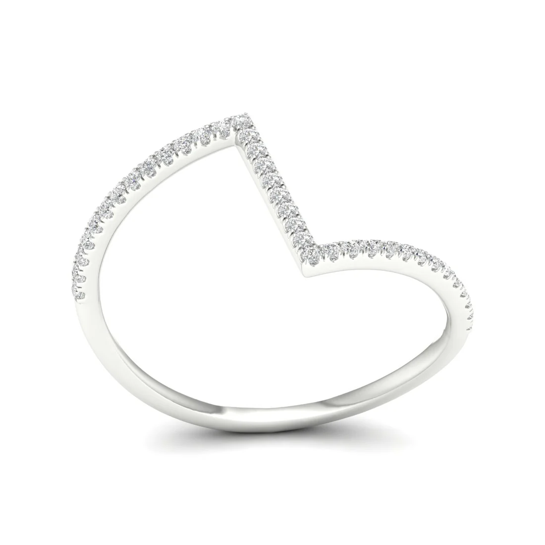 0.18Ctw Lab grown Diamond Z Shape Wedding Band