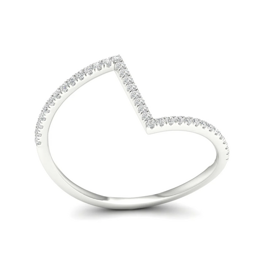 0.18Ctw Lab grown Diamond Z Shape Wedding Band