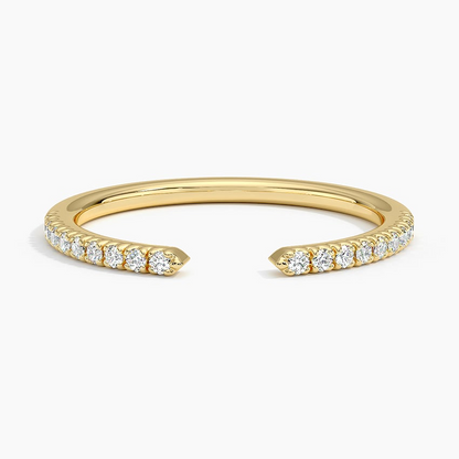 0.13 CTW Lab Grown Diamond Open Cuff Stacking Wedding Band