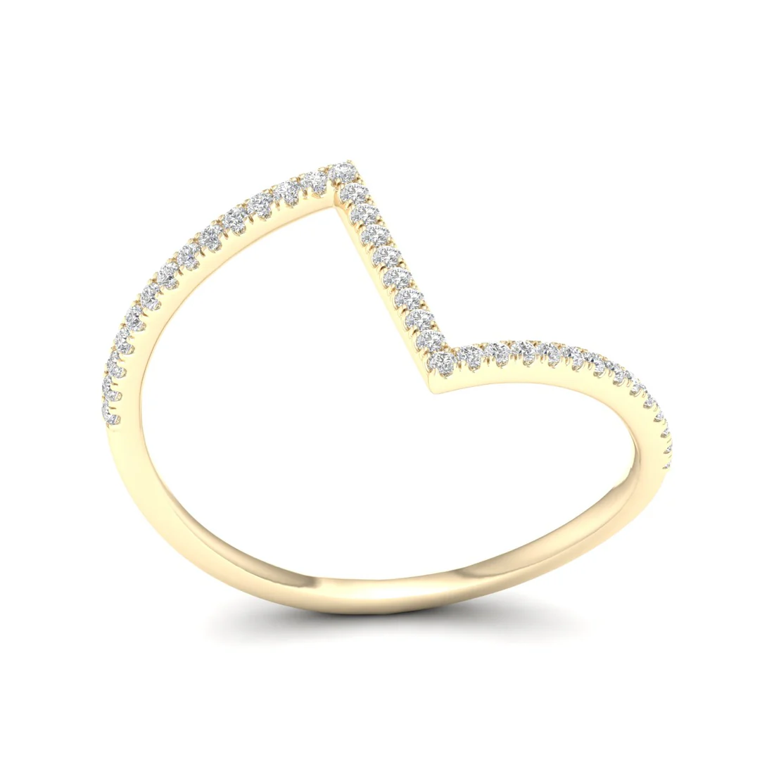 0.18Ctw Lab grown Diamond Z Shape Wedding Band