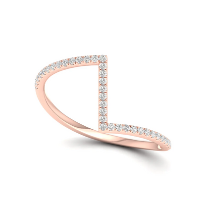 0.18Ctw Lab grown Diamond Z Shape Wedding Band