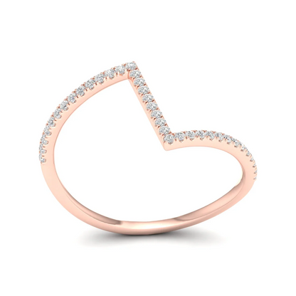 0.18Ctw Lab grown Diamond Z Shape Wedding Band