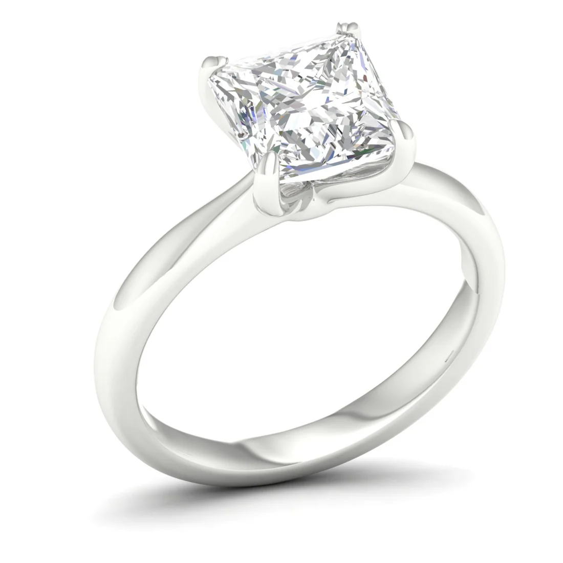 1.50 CTW Lab Grown Diamond Princess Cut Solitaire Ring