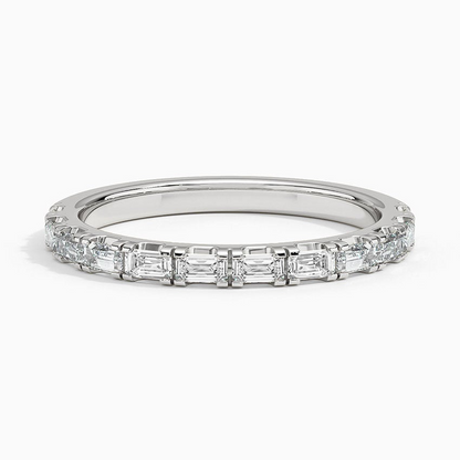 0.45CTW Baguette Lab Grown Diamond Yellow Gold Wedding Band