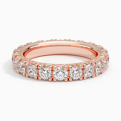 2 CTW 18k Yellow Gold French Pave Eternity Lab Grown Diamond Band