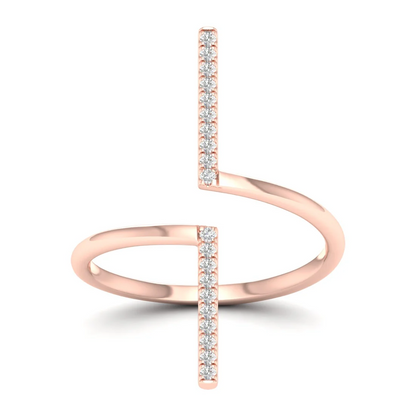 0.09Ctw Lab Grown Diamond Open Shank Wedding Band