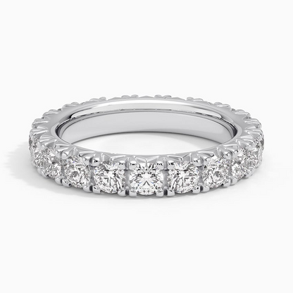 2 CTW 18k Yellow Gold French Pave Eternity Lab Grown Diamond Band