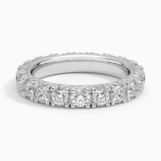 2 CTW 18k Yellow Gold French Pave Eternity Lab Grown Diamond Band