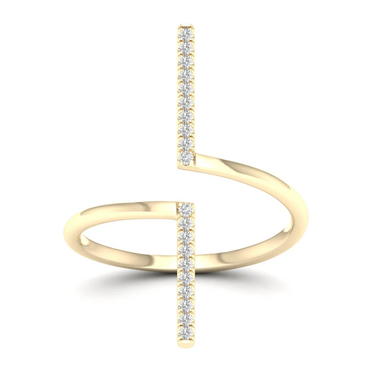 0.09Ctw Lab Grown Diamond Open Shank Wedding Band