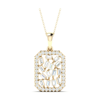 0.60 CTW Lab Grown Diamond Round Baguette Pendant