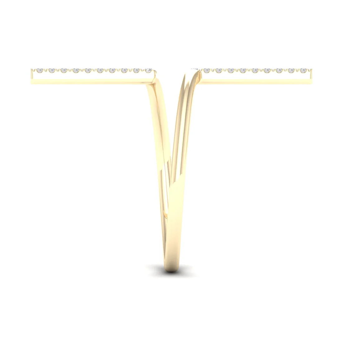 0.09Ctw Lab Grown Diamond Open Shank Wedding Band